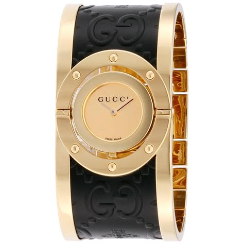 gucci watch gold black|Gucci gold watch ladies.